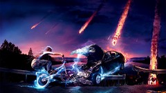 Apocalypse cars Bicycles bmx digital art neon art