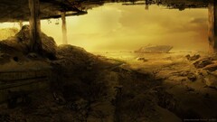 apocalyptic futuristic science fiction landscape wreck artwork