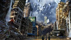 apocalyptic science fiction digital art ruin cityscape artwork