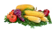 Apples corn vegetables tomatoes parsley