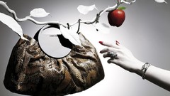 Apples hands fashion purses reaching out