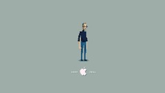 Apples pixel Steve Jobs grey background 1995 Simple Background