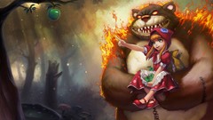 Apples teddy bears League of Legends artwork video games Annie 