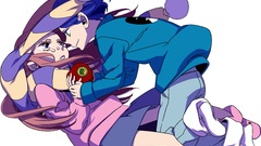 Apples transparent skirts scarfs blue hair anime girls mawaru 