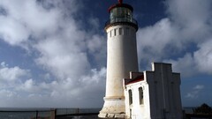 architecture Washington State USA lighthouse clouds coast