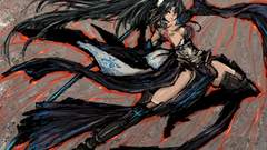 Armed cute warrior girl