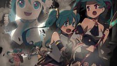 Armor anime girls wand blue eyes hatsune miku vocaloid purple 