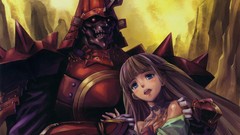 Armor long hair anime girls blue eyes artwork akarasamana