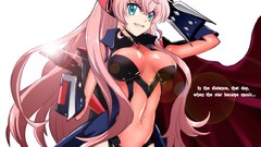 Armor pink hair long hair anime girls blue eyes senki zesshou 