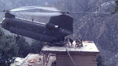Army Helicopters Afghanistan rooftops