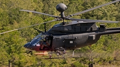Army Helicopters fire vehicles
