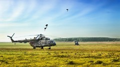 Army Helicopters hind vehicles