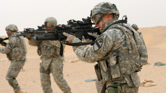 Army soldiers m4 Afghanistan ACOG M203 grenade launcher