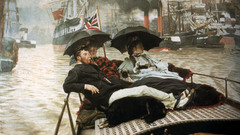 Art abstract boat relaxing