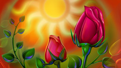 Art fantasy rose abstract