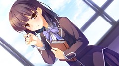 Artist brown eyes seifuku black hair game cg sinclient