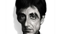 Artist caricature Al Pacino faces artwork