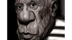 Artist caricature faces artwork Pablo Picasso