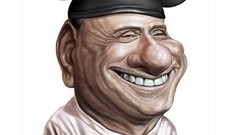 Artist caricature faces artwork Silvio Berlusconi
