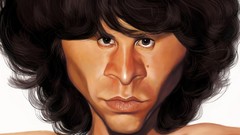 Artist caricature faces Jim Morrison artwork