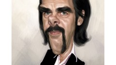 Artist caricature faces nick cave artwork