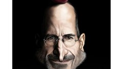 Artist caricature faces Steve Jobs artwork