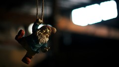 Artistic depth of field garden gnome