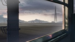 Artistic trains Makoto Shinkai