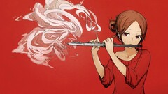artwork anime girls original characters musical instrument