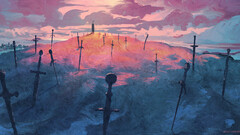 artwork digital art sword Mountains Anato Finnstark berserk