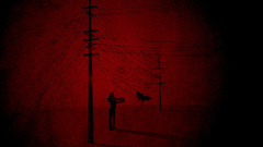 Artwork electricity pole children
