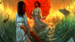 Artwork flood traditional dressing