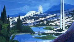 Artwork futuristic future cities Syd Mead