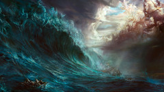 Artwork sail ship Sea