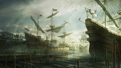 Artwork sail ship Sea