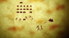 Artwork Space Invaders retro games cave art