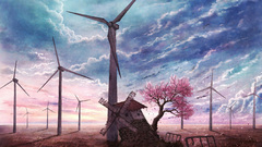 Artwork windmills Landscapes