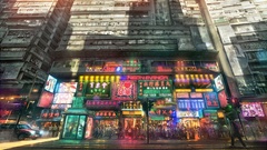 Asia Manga shopping Chinese cityscapes futuristic grocery 
