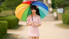 Asians bangs models black hair Korean Im Soo Yeon