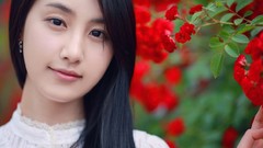 Asians models black hair Korean girls in nature Choi Ji Hyang