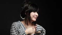 Asians smiling brunettes models black hair Korean Ryu Ji Hye