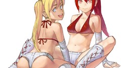 Ass Anime anime girls cleavage Salamander bikini top erect 