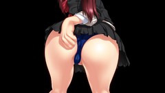 Ass Anime black background skirts anime girls school uniforms 