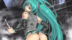 Ass anime girls hatsune miku vocaloid hentai detached sleeves 