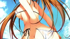 Ass Anime wet Beaches long hair anime girls tomose shunsaku 