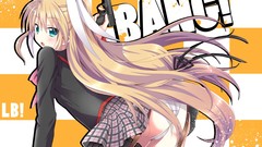 Ass blondes long hair anime girls green eyes seifuku little 