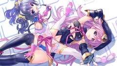 Ass blue hair anime girls blue eyes purple hair purple eyes 