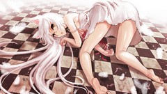 Ass feathers Anime glasses wet Ribbons long hair anime girls 