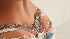 Ass jeans thong ripped jeans Kayla Love