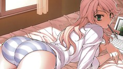 Ass Laptops pink hair anime girls underwear panties caroline 